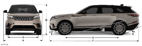 Range rover outlet velar length